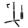 Koolehaoda Camera Aluminum Monopod with Metal Tripod Base6 Sections 1869inch Adjustable Leg Diameter 28mmup to 13lbs Black
