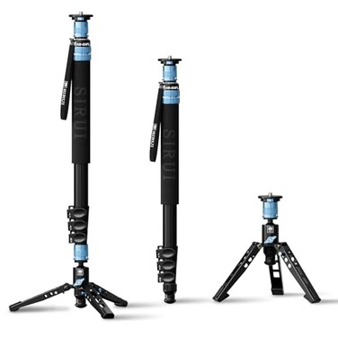 SIRUI AM404FL Camera Monopod with Feet 748 Inch Aluminum Video Monopod with Removable Base Slim and Lightweight Max Load 264lbs 360Panorama Panning 4Section for Canon Nikon Sony
