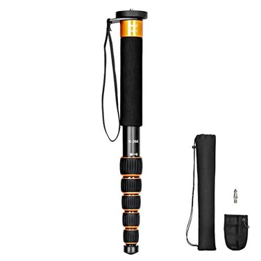 Koolehaoda 6Section Monopod Compact Portable Photography Aluminum Alloy Unipod Stick Max Load 10kg 22lbs Folding Size is only 15inchK266 Orange