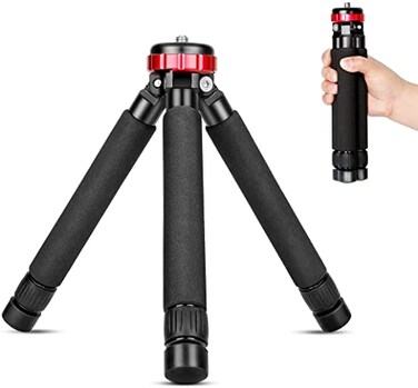 Koolehaoda Camera Mini Tripod Table Stand Desktop Compact Aluminium Tripod with 14 and 38 Screw Mount Compatible with DSLR Camera Monopods Tripod Head and Gimbal Grip Stabilizer