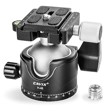 CAVIX Tripod Ball Head with 14 Arca Swiss Quick Release Plate Aluminium Tripod Ball Head Mount Large Ball