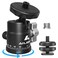 Ailight Mini Ball Head 360 Panoramic Tripod Head Universal 14 to 38 Screw Adapter Swivel Ball Head Tripod Mount Dual Cold Shoe Mount for DSLR Cameras Camcorder Light Photograph Accessories