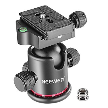 Neewer Professional Metal 360 Degree Rotating Panoramic Ball Head with 14 inch Quick Release Plate and Bubble Levelup to 176pounds8kilogramsfor TripodMonopodSliderDSLR CameraCamcorder