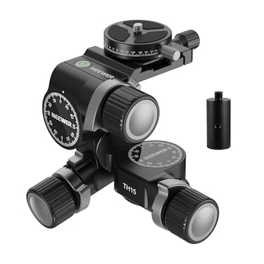 NEEWER 3 Way Geared Tripod Head with 360 Panoramic Arca QR Plate Millimeter Micro Adjustment Aluminum Alloy 3 Axis Pan Tilt Head with Quick Switch Large Fine Dual Modes Max Load 132lb6kg TH15