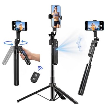 yAyusi Auto Face Tracking Tripod 360 Rotation with Stand 709 Motion Sensor Phone Tripod Stand No App Gesture Control Smart Face Body Auto Tracking Selfie Stick Tripods for Video RecordLive Streaming