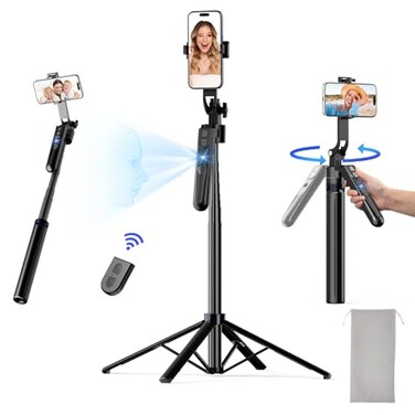 NEMOVA 68 Auto Face Tracking Tripod for iPhone 360 Rotation Phone Tripod with Wireless Remote and Phone Holder Selfie Stick for Android Applied to YouTube Tiktok Facetime