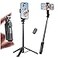 Stjiatu Mini Selfie Stick Tripod Pocket Flex Tripod iPhone Android Phone Grip Portable Small Size Travel Compact Phone Selfie Stick with Remote Handheld Metal Mount Live Streaming Video Recording A07