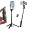 Stjiatu Mini Selfie Stick Tripod Pocket Flex Tripod iPhone Android Phone Grip Portable Small Size Travel Compact Phone Selfie Stick with Remote Handheld Metal Mount Live Streaming Video Recording A07
