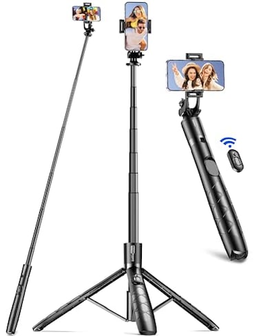 SelfieShow Aluminum 71 Phone Tripod Travel Tripods for iPhone with Remote Extendable Cell Phone Selfie Stick Tripod Stand Compatible with iPhone 1716151413AndroidCamera