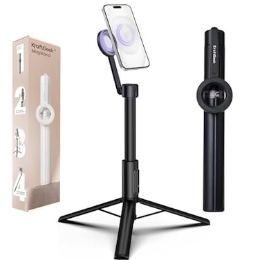 KraftGeek Magnetic Phone Tripod for iPhone MagSafe 64 Selfie Stick Cell Phone Tirpod Stand for Video Recording Vlogging Content Creation