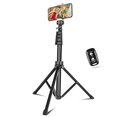 Sensyne 67 PhoneTripod Extendable Cell Phone Tripod Stand Selfie Stick with Wireless Remote and Phone Holder Compatible with iPhone Android Phone Camera