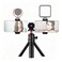 Andoer Multifunctional Smartphone Video Kit Including Universal Phone Tripod Mount with Dual Phone Holders 4 Cold Shoe Mounts Desktop Tripod for Vlog Live Streaming Oline Video Teaching Meeting