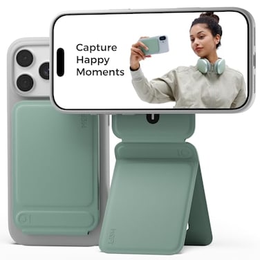 MOFT Phone Tripod Stand Selfie Stick for iPhone MultiAngles iPhone Stand Lightweight Portable Phone Holder Strong Magnets MOVAS Vegan Leather Travel Essentials Seafoam Without Card Slot