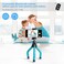 Ubeesize Portable Tripod Stand with Wireless Remote Clip Flexible Phone Holder for Video Recording Blue
