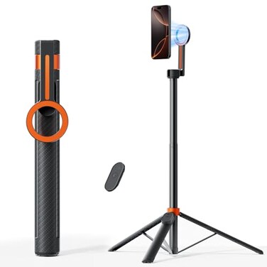 TODI 65 Magnetic Tripod for iPhone with Remote Selfie Stick for iPhone Magsafe Cell Phone Tripod Stand for Recording Travel Tripod Compatible with 1615141312 Series