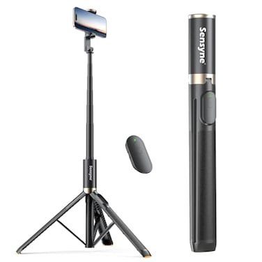 Sensyne 63 Selfie Stick Tripod Extendable Phone Tripod with Wireless Remote Compatible with Cell Phones for Selfies PhotographyVideo Live Stream