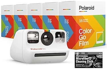 The Imaging World Polaroid Originals Bundle Go Instant Camera with 5 Double Packs 80 Prints of Color Film and Microfiber Cloth