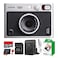 Fujifilm Instax Mini EVO Hybrid Instant Camera Black Bundle with InstaxMini Twin Pack InstantFilm 20 Sheets 32GB Memory Card Vintage Black MiniEvo Camera Case Cleaning Cloth