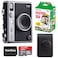 Fujifilm Instax Mini EVO Hybrid Black Instant Camera Instax Mini Twin Pack Instant Film 32GB microSD Card with Adapter Black Camera Case