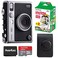 Fujifilm Instax Mini EVO Hybrid Black Instant Camera Instax Mini Twin Pack Instant Film 32GB microSD Card with Adapter Black Camera Case