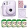 Fujifilm Instax Mini 12 Instant Camera MiniMate Accessory Bundle Compatible Custom Case Fuji Instax Film Value Pack 50 Sheets Flamingo Designer Photo Album Lilac Purple
