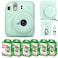 Fujifilm Instax Mini 12 Instant Camera Mint Green and Fuji Film Value Pack 60 Sheets Bundle with Sturdy Tiger Accessories Carrying Case Photo Album 64 Pockets