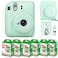 Fujifilm Instax Mini 12 Instant Camera Mint Green and Fuji Film Value Pack 60 Sheets Bundle with Sturdy Tiger Accessories Carrying Case Photo Album 64 Pockets