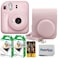 Fujifilm Instax Mini 12 Instant Film Camera Blossom Pink Fujifilm Instax Mini Twin Pack Instant Film 20 Prints Prtotective Case Gift Bundle