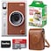 Fujifilm Instax Mini EVO Hybrid Brown Instant Camera Instax Mini Twin Pack Instant Film 32GB microSD Card with Adapter Brown Camera Case