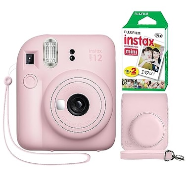 Fujifilm Instax Mini 12 Instant Camera Blossom Pink Minimate Custom Case Fuji Instax Film 20 Sheets Twin Pack