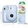 Fujifilm Instax Mini 12 Instant Camera Minimate Custom Case Fuji Instax Film 20 Sheets Twin Pack Pastel Blue