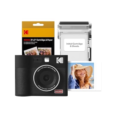 KODAK Mini Shot 3 ERA 3x3 Instant Digital Camera Photo Printer 38 Sheets 2in1 Portable Print Camera Bluetooth Smartphone Printer for iPhone Android 4PASS Dye Sublimation Black