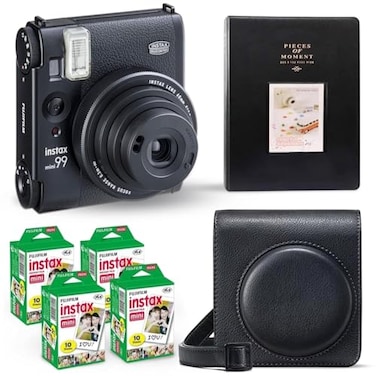 Fujifilm Instax Mini 99 Instant Camera Vintage Black Value Pack 40 Sheets Shutter Accessories Bundle Includes Style Compatible Carrying Case Black Photo Album 64 Pockets
