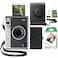 FUJIFILM INSTAX Mini EVO Hybrid Instant Camera Fuji Instax Film 20 Sheet Custom Case Album 32GB Accessory Bundle Black