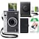 FUJIFILM INSTAX Mini EVO Hybrid Instant Camera Fuji Instax Film 20 Sheet Custom Case Album 32GB Accessory Bundle Black