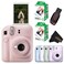 Fujifilm Instax Mini 12 Instant Camera Blossom Pink with Sandisk 32 GB USB Flash Drive 40 Sheets Fujifilm Instax Mini Film Bundle Sunshine Photo Microfiber Cleaning Cloth Included