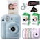 Fujifilm Instax Mini 12 Instant Camera Pastel Blue with Sandisk 32 GB USB Flash Drive 40 Sheets Fujifilm Instax Mini Film and Sunshine Photo Microfiber Cleaning Cloth Bundle