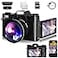 SMARTKLIK Camera Digital 75MP WiFi 4K Vlogging Video Camera for YouTube with 3 180Flip Screen 64GB SD Card AntiShake 2 Batteries Digital Camera for Vlogging Photography for Beginner Black