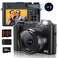 Zostuic 4K Digital Camera 64MP Rear and Front Camera for Photography and Video Autofocus AntiShake 3 Selfie Flip Vlogging Camera with Ultra Bright Flash Camera with Dial 16X Zoom 2 BatteriesCharger
