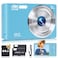 SMARTKLIK Digital Camera for Teens FHD 4K 44MP with 64GB SD Card 16X Digital Zoom Compact Point Shoot Camera Blue
