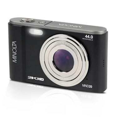 Minolta MND20 44MP Digital Camera 27K Ultra HD Video 16X Digital Zoom AntiShake Stabilization Time Lapse Face Detection 29inch LCD Display Lightweight Compact Camera Black