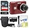 The Imaging World Kodak PIXPRO FZ45 16MP Digital Camera 4X Optical Zoom 27mm Wide Angle 1080P Full HD Video 27 LCD Camera Red 64GB Card and Reader Case Memory Wallet Tripod Cleaning Bundle