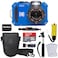 PHOTO4LESS Kodak PIXPRO WPZ2 Rugged Waterproof Shockproof Digital Camera 16MP 4X Optical Zoom 1080P Full HD Video 27 LCD Blue 32GB SD Card Black Compact Camera Case Floating Strap Bundle 7 Items