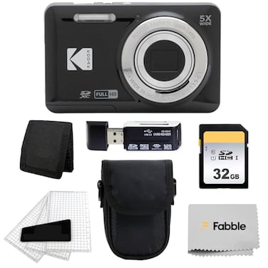 PHOTO4LESS Kodak PIXPRO FZ55 Digital Camera Black Black Point Shoot Camera Case Transcend 64GB SD Memory Card Trifold Memory Card Wallet HiSpeed SD USB Card Reader More