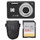 PHOTO4LESS Kodak PIXPRO FZ55 Digital Camera Black Point Shoot Camera Case Sandisk 128GB SDXC Memory Card