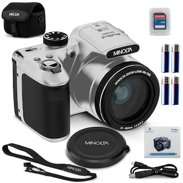 Minolta MN40Z 20MP Digital Camera 40x Optical Zoom 1080p FHD Video 30 LCD WiFi FaceSmileBlink Detection Silver