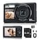 UIKICON 5K Digital Camera Dual Screens Camera with 18X Digital Zoom Compact Vlogging Camera for Teens BeginnerFriendly Gift Pack 32GB Card 2 Batteries Black