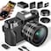 WIKICO 6K Digital Camera for Photography 64MP Vlogging Camera for YouTube with 3 180 Flip Screen 16X Zoom Autofocus Compact Travel Beauty Cameras for Teens with 32GB Micro SD Card