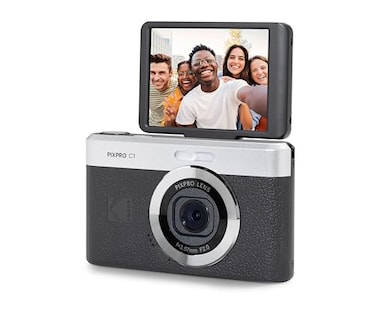 Kodak PIXPRO C1 Digital Camera 13MP Compact Point Shoot with 4X Optical Zoom 180 Degree Flip Screen 1080p HD Video Black