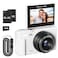 VJIANGER 4K Digital Camera for Photography 64MP Vlogging Camera for YouTube with 3 180 Flip Screen 18X Digital Zoom Point and Shoot Camara with 32GB Micro SD Card for Beginner White